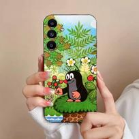Animacinis L-Mažasis kurmis telefono dėklas Samsung Galaxy S21 22 23 24 S25 Ultra PlusS20 FE S10 Plus Dangtelis Funda SamsungS25ULTRA green