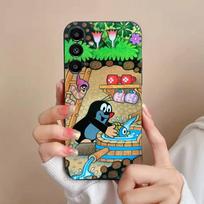 Animacinis L-Mažasis kurmis telefono dėklas Samsung Galaxy S21 22 23 24 S25 Ultra PlusS20 FE S10 Plus Dangtelis Funda SamsungS30ULTRA5G black