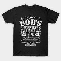 Men Black Print T-shirt Bob'S Country Bunker No-Cut Transfer Paper Print Cotton Tshirt 5XL įvairiaspalvis