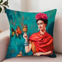 F-Frida Art K-Kahlo-S Pillow Case Decor Protective Covers Comfortable Soft For Sofa Living Room Home Office Peach skin 45*45(CM)-1Pcs
