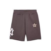New Era MLB New York Yankees NY Print Logo Embroidered Elastic Waist Casual Shorts Unisex shorts Dark-Brown 14187411 S gray