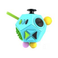 Fidget Cube Edc Anti Stress Relief Toys Anxiety Antistress Sensory Fidgeting Dice Toy For Kids Adults Autism Adhd Focus 12 Sides brown