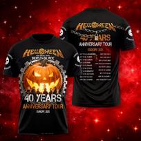 Vyriški marškinėliai 2026 Naujas Roko Helovinas 40 Metų Turas 3D Spausdinti Marškinėliai Vyrams Moterims Mada Trumpomis Rankovėmis Viršutiniai Drabužiai T-shirt'ai Vaikams Vyrams Drabužiai 3XL brown