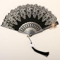Gothic Folding Fan Lace Hand Fan High Quality Court Lolita Lace Fan 5 black