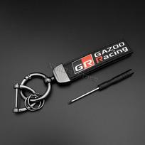 Odiniai automobiliniai raktų pakabukai Toyota GR Sport Gazoo Racing Supra Yaris 86 Corolla RAV4 Avensis Prado Prius Automobilio Aksesuarai LH5 gray