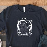Rumi Poetry Shirt and kids tshirt, Sufi Mystic Tee, Dark Academia Shirt and kids tshirt, Persian Poet Gift M white