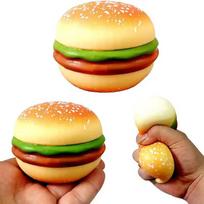 Squishy Hamburger Stress Ball Fidget Toy Autism Sensory Anti-Stress Toy for Tension  Anxiety Relief Soft Fun Squeeze Plaything beige