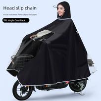 Elektrinis vienviečio ir dviviečio ilgo motociklo lietpaltis XXXXL, 3XL skaidri/juoda