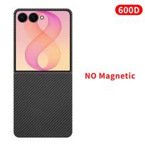 Samsung Galaxy Z Flip 8 anglies pluošto dėklas 600D Kevlaro aramido pluošto audinys Plonas kietas dangtelis Magnetinis vyrių apsauga Juodas Galaxy Z Flip 8