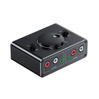 KEBIDUMEI 3.5mm RCA Stereo Bi-Directional Audio Switcher 1 in 2 Out or 2 in 1 Out 3.5mm 2RCA Audio Switcher with Mute ButtonGood product 3.5mm RCA Switch
