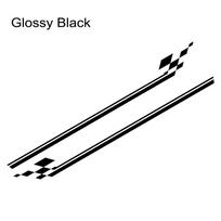 2PCS Racing Style Car Side Door Skirt Stickers For Renault Clio RS R.S. 18 4 5 2012-2024 Auto Tuning Vinyl Decals Accessories Glossy Black black