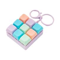 Portable Clicky Fidgets Keychain 9-In-1 Finger Clicker Button Keyboard Detachable Reconfigurable For Children Adults Friends blue