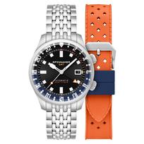 Bradner GMT Automatic Automatic 18 ATM Water Sapphire Black [SPINNAKER] Watch, Winding, Resistant, Crystal, Dial, SP-5121-66, Men's [Authentic] black