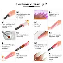 Nail Gel Kit Gel Builder Nail Kit with Extension Gel Nail Extension Shapes Nail Lamp Nail File for Nail Manicures Beginners Starter Kit white