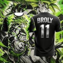 Dragon Ball Super Broly No23 Green Ink Splash Sketch Print Men Soccer Jersey  Anime Fan Breathable Sports Tee XL gray