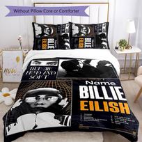 3 vnt. individualizuotas Billie Eilish patalynės komplektas Užsegamas užvalkalas ant antklodės Apima 1 užvalkalą ant antklodės ir 2 užvalkalus pagalvėms Visų sezonų miegamojo dekoras 135cmx200cm white