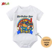 Dog Man Birthday Boy T Shirt Party Theme Personalized Shirt Kids Gift Birthday Shirt Family Tees Custom Name Party Supplies 5th 160 white