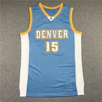 Denver Nuggets 15 Carmelo Anthony Retro Mėlynas Krepšinio Džersis Unisex Suaugusiųjų Sportinė Apranga XL gray