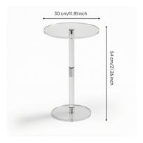 Acrylic Side Table Transparent Pedestal Minimalist Furniture for