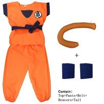 Halloween Adult Kids Suits Son Goku Gui Carnival Anime Cosplay Holiday Costumes Tail  Wrister Wig Blue Gold Children Dress Up height120-130cm