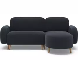 Bawal corner sofa with sleeping function and storage compartment, dark grey velvet, right-hand side, Modern, Dark Gray