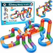 Magnetic Building Blocks: Magnetic Train Track – 114-Piece DIY Train Set ZA6281