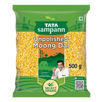 Tata Sampann Unpolished Moong Dal Split 500g Pack of 1 Premium Quality Wholesome Pulses yellow