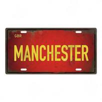 Vintage Ctiy Aluminum Plate Barcelona MILAN Madrid Country Metal Plaque LIverpool Manchester Tottenham Decortaive Car Sign Wall 30x15cm red
