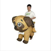 King Kong Gorilla Inflatable Costume for Halloween Party Performance One Size beige