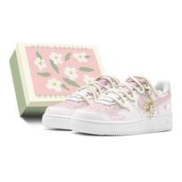 Nike Air Force 1 Low Slip Resistant Low top Skateboard Shoes GS Pink White DH2920-111(TeamS-S-BOX) 36 white