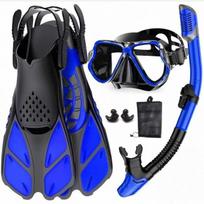 Popular Outdoor Snorkeling Set: Diving Mask, Snorkel & Adjustable Fins XL/L (42-45) black