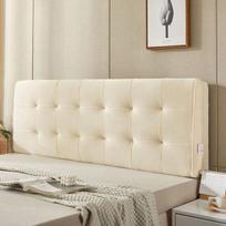 Modern Bedside Cushion High Rebound Bed Head Pillow Queen Size Plush Headboard Cover With Sponge 180x60x8cm smėlis