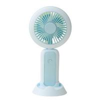 Foldable Handheld Fan with Night Light USB Rechargeable Mini Fan for Desk Dorm Portable Quiet Fan for Students Office Travel mėlyna
