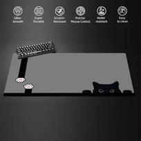 Black Cat Kawaii Mouse Pad White Deskmat Minimalistic Gaming Laptop Large Mousepad Anime Office Carpet Gamer Keyboard Mouse Mats 600x300x2mm gray