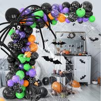 Black Spider Halloween Balloon Set - Spooky Party Decorations & Ghost Festival Props
