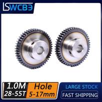 1 Mold 28/29/30/31/32/34/35/36/37/38/39/40/42/45/50/55 Teeth Motor Gear Boss Gear 45 Steel Strip Step Spur Gear 10mm gray