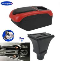 For Fiat 500 armrest box For Fiat CRONOS Car Armrest box Dedicated Interior Retrofit Center Storage box Car Accessories S1 black-red 6USB