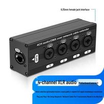 4 kanalų XLR tinklo garso plėstuvas mikrofonams, telefonams, kompiuteriams ir garsiakalbiams gray