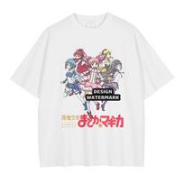 Vintage Washed Madoka Magica Kaname Madoka Akemi Homura Magical Girl Puella Magi Witch Soul Gem Graphic Print Y2K Retro Aesthetic Unisex XXXL white