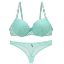 2024 Sexy Bra Sets Push Up Lace Lingerie 34/75 36/80 38/85 40/90 42/95 BCDE Cup White Pink Blue Khaki Green Violet Underwear 85B blue