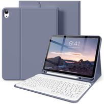 Skirta iPad (A16) 11-os kartos 11 colių dėklas su klaviatūra, dangtelis iPad 10-os kartos 10,9 colio Bluetooth nuimama klaviatūra German violetinė