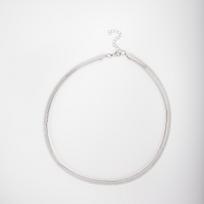 Women's 18K Gold-Plated Omega Chain Cross Necklace 45+5cm, 3.0mm width white