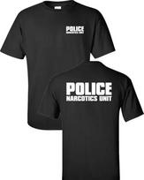 Police Narcotics Unit Law Enforceunisext Drugs Front Back Unisexs Tee Shirt 236 4XL black