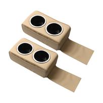 Marine Interior Cup Holder Two-Cup Carriers with Hanging Mounting Flap, Molded Drink Wells and Silver-Look Well Accents smėlis