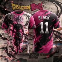 2026 Summer Dragon Ball Super Black Goku No.7 Jersey T-shirt, 3D Printed AI Print, Dragon Ball Fan Exclusive Gift 4XL pink