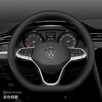2026 VOLKSWAGEN prabangus vairo užvalkalas Nappa oda Tinka Golf Taos Passat Tiguan Atlas Touareg Arteon Automobilio priedai D Shaped Style 4 black