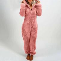 Unisex Onesies Moteriški vienetiniai kombinezonai su gobtuvu Šeimai tinkantys pižamos Žieminės flanelinės poros pižamos XL rožinė