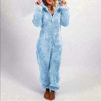 Unisex Onesies Moteriški vienetiniai kombinezonai su gobtuvu Šeimai tinkantys pižamos Žieminės flanelinės poros pižamos XXL dangaus mėlyna spalva