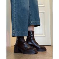 Leather black high-heeled retro Martin boots women's autumn and winter 2026 new round head thick heel thin boots versatile short boots 40 gray