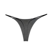 Women's Sexy Low Waist Cotton Double Skinned Thong XL pilka spalva